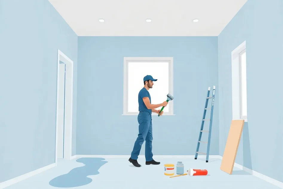 Intérieur rénové après travaux de peinture à Bezons