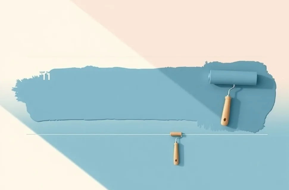 Outils de peinture disposés dans l'ordre des étapes du chantier